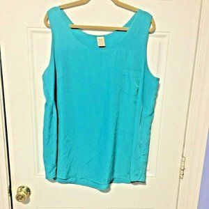 Size 2X Teal TANK TOP Teal CHEST POCKET